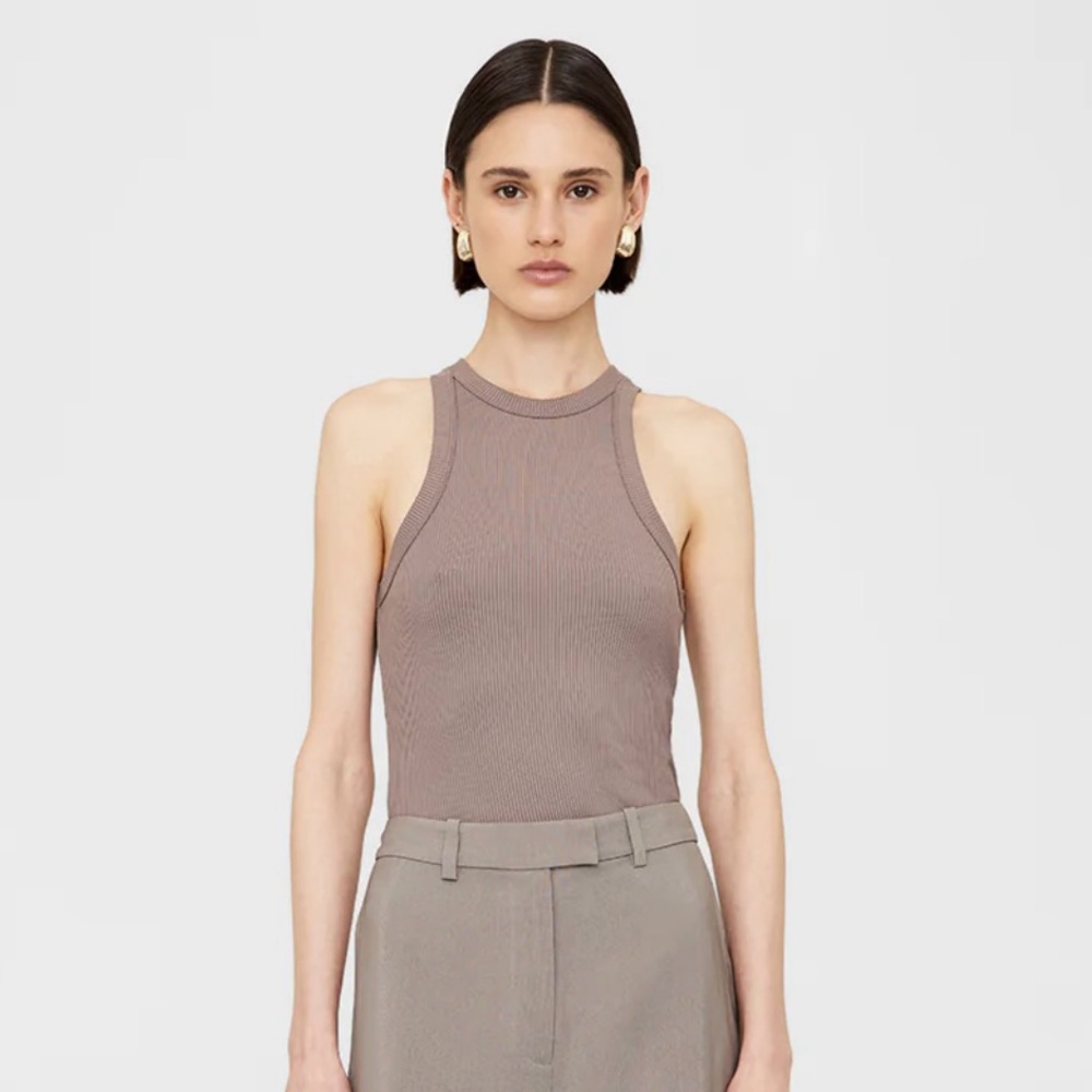 Anine Bing Eva Tank Top in Iron Color